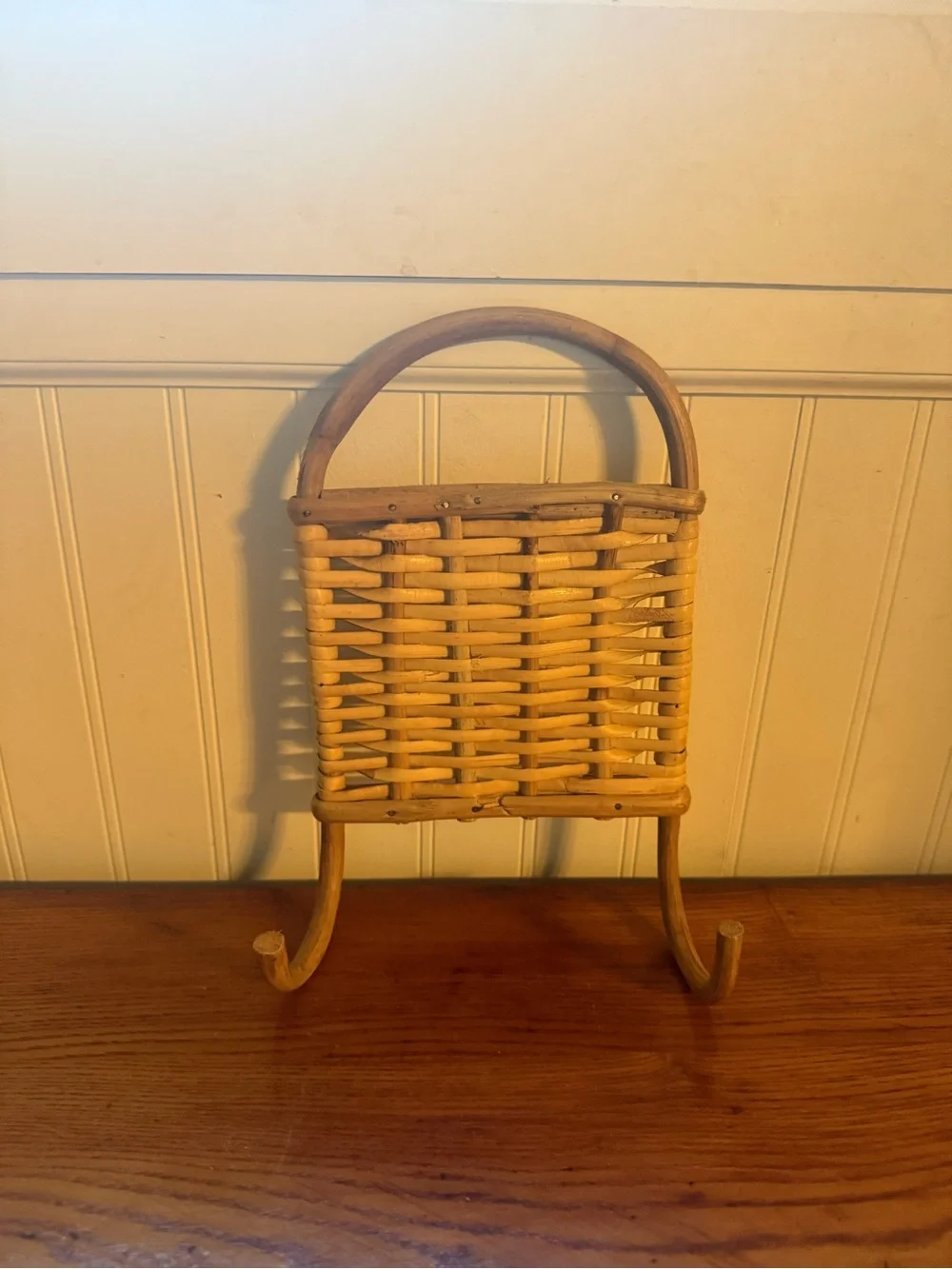 Woven Rattan Wall Hook with Double Hooks - Natural